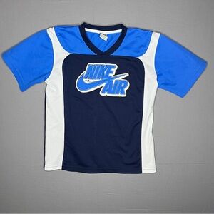 Kids Vintage Nike Air Blue and Dark Blue Top